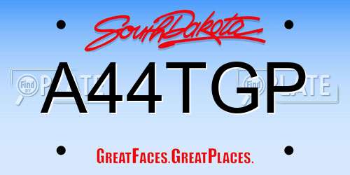 A44TGP South Dakota License Plate