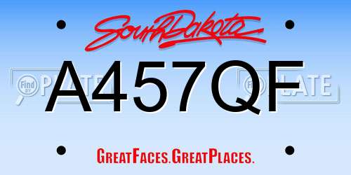 A457QF South Dakota License Plate