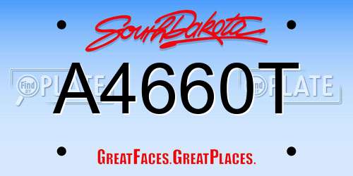 A4660T South Dakota License Plate
