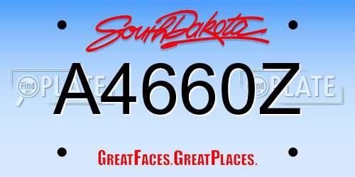 A4660Z South Dakota License Plate