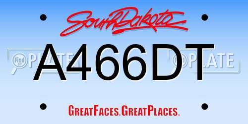 A466DT South Dakota License Plate
