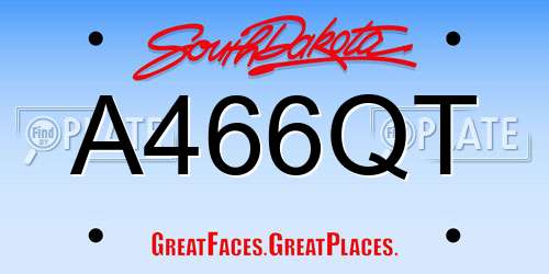 A466QT South Dakota License Plate