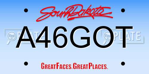 A46GOT South Dakota License Plate