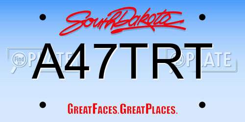 A47TRT South Dakota License Plate