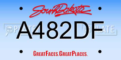 A482DF South Dakota License Plate