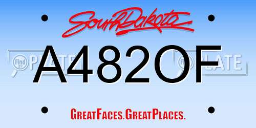 A482OF South Dakota License Plate