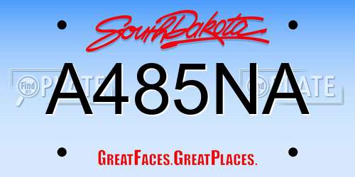 A485NA South Dakota License Plate