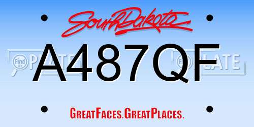 A487QF South Dakota License Plate