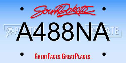 A488NA South Dakota License Plate