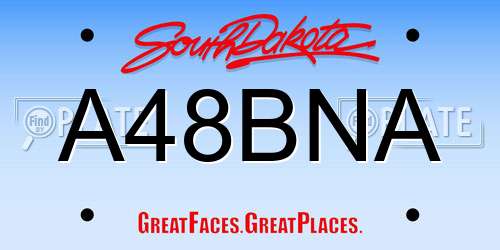 A48BNA South Dakota License Plate