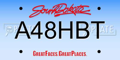 A48HBT South Dakota License Plate