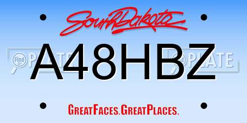 A48HBZ South Dakota License Plate
