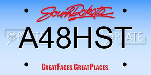 A48HST South Dakota License Plate