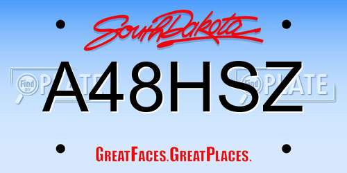 A48HSZ South Dakota License Plate