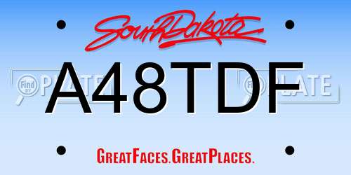 A48TDF South Dakota License Plate
