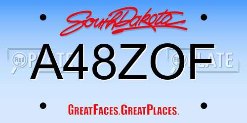 A48ZOF South Dakota License Plate