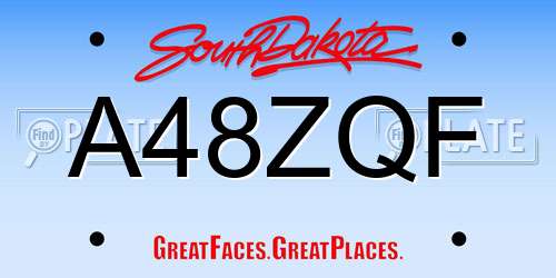 A48ZQF South Dakota License Plate