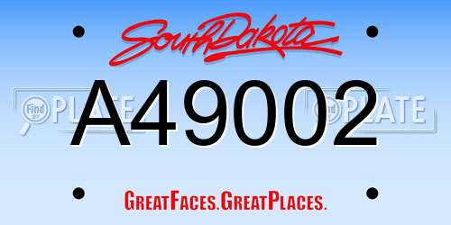 A49002 South Dakota License Plate