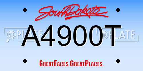 A4900T South Dakota License Plate