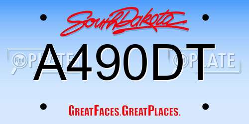 A490DT South Dakota License Plate