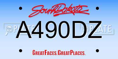 A490DZ South Dakota License Plate