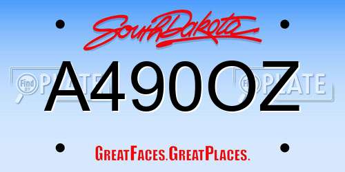 A490OZ South Dakota License Plate