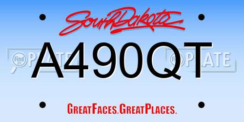 A490QT South Dakota License Plate