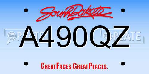 A490QZ South Dakota License Plate