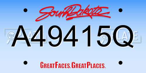 A49415Q South Dakota License Plate