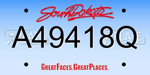 A49418Q South Dakota License Plate