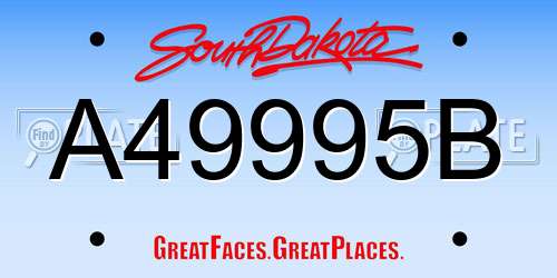 A49995B South Dakota License Plate