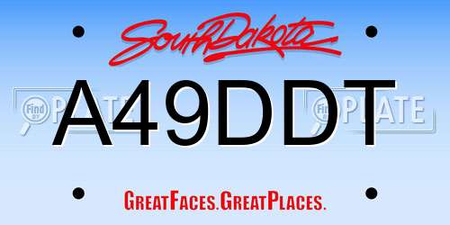 A49DDT South Dakota License Plate