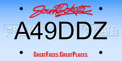 A49DDZ South Dakota License Plate