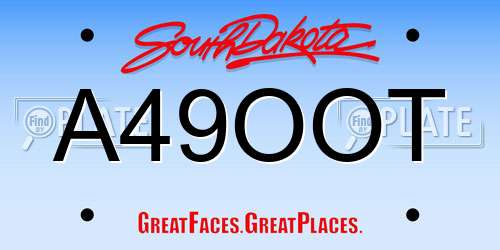 A49OOT South Dakota License Plate