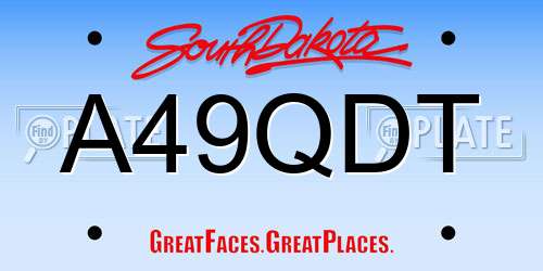 A49QDT South Dakota License Plate