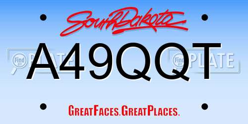 A49QQT South Dakota License Plate