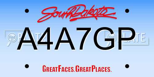 A4A7GP South Dakota License Plate