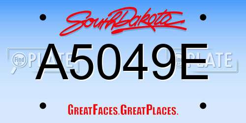 A5049E South Dakota License Plate