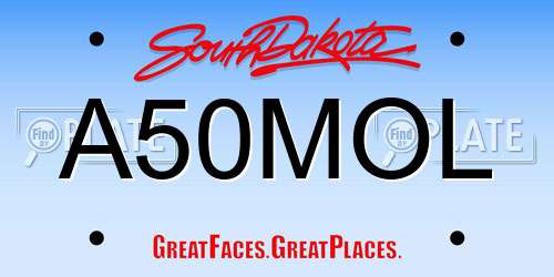 A50MOL South Dakota License Plate