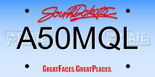 A50MQL South Dakota License Plate