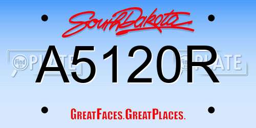 A5120R South Dakota License Plate