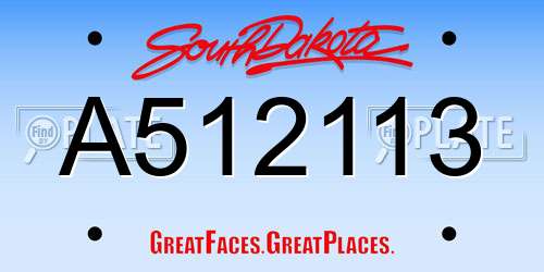 A512113 South Dakota License Plate
