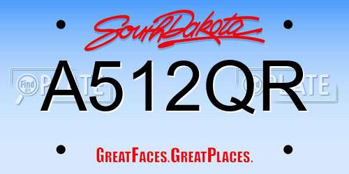 A512QR South Dakota License Plate