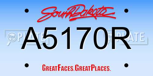 A5170R South Dakota License Plate