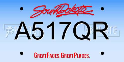 A517QR South Dakota License Plate