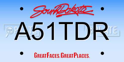 A51TDR South Dakota License Plate