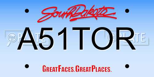 A51TOR South Dakota License Plate