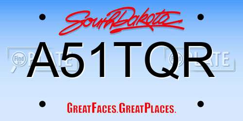 A51TQR South Dakota License Plate