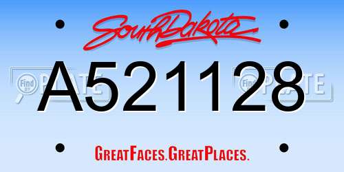 A521128 South Dakota License Plate