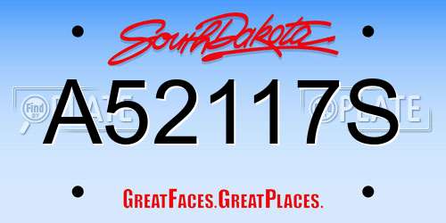 A52117S South Dakota License Plate